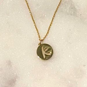 NWT 14k Yellow Gold Initial -K- necklace